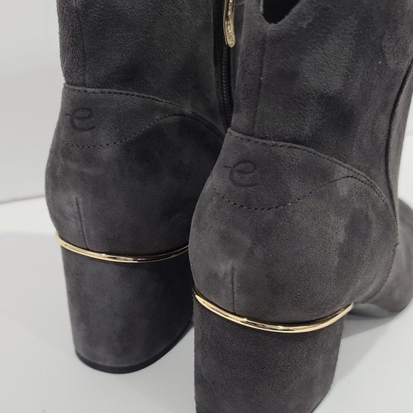 SALE! ✅  EASY SPIRIT Ankle Boot Dark Grey & Gold Nubuck (Suede) Size 9W ✨ NEW - Picture 9 of 10